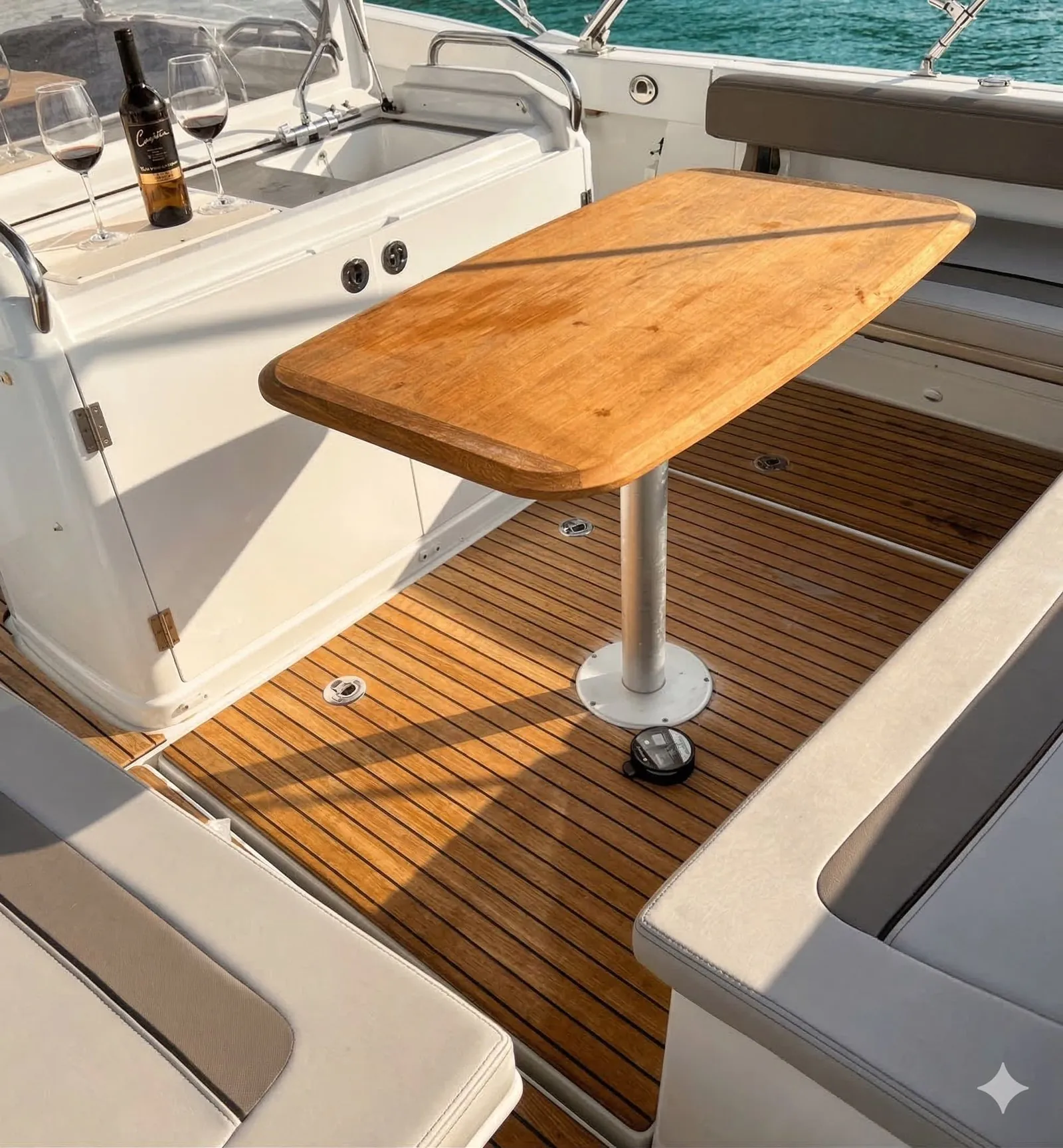 Cubierta del barco de alquiler en Salou